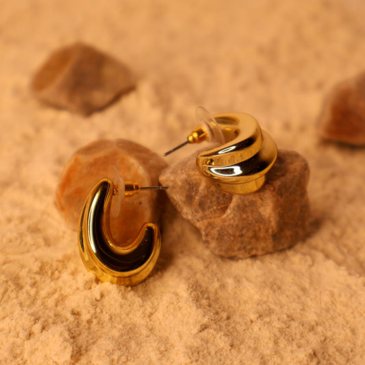 Solid Gold Twisted Earrings - Anti Tarnish - Stellin Moon