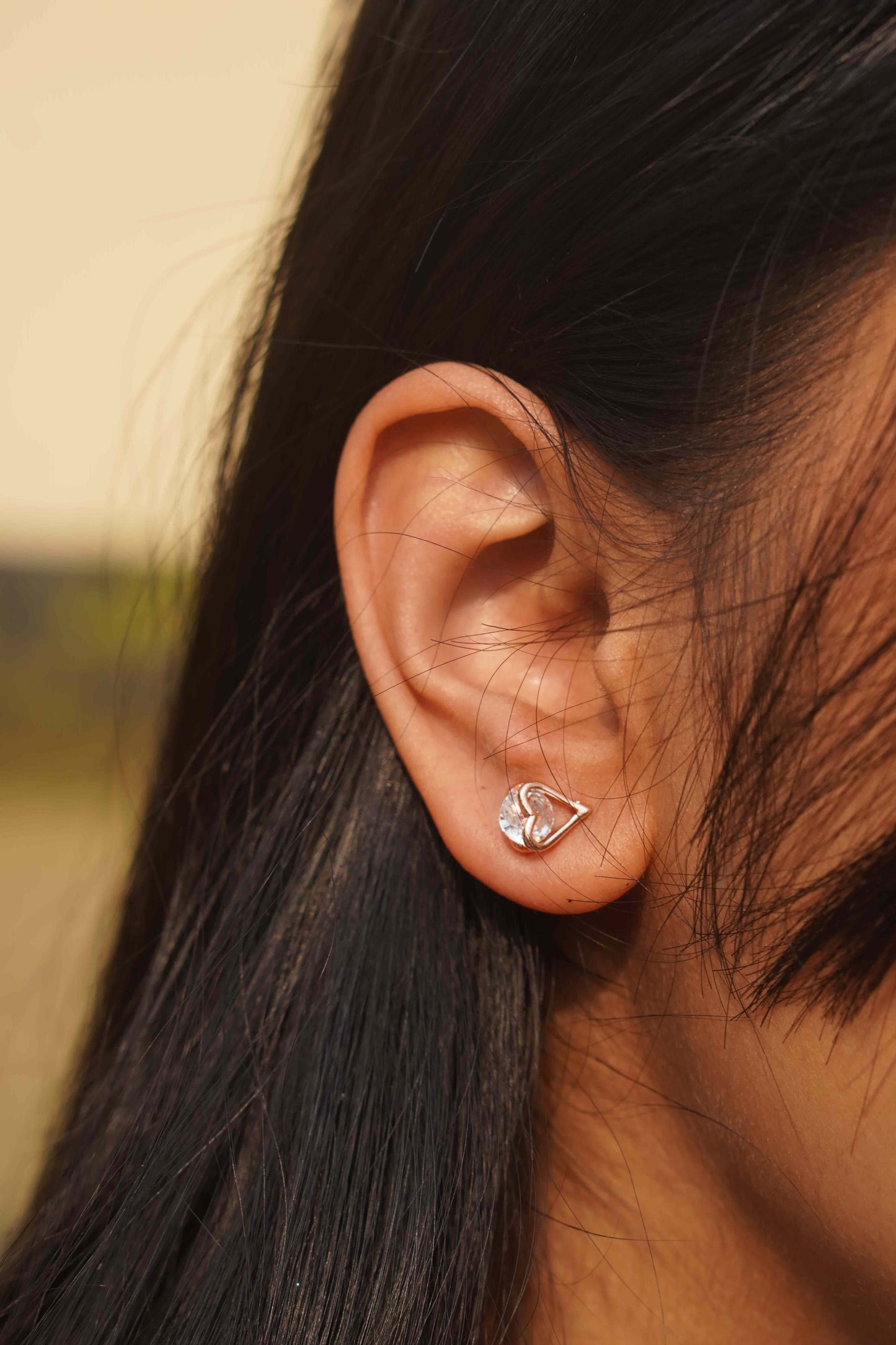 Stainless Steel Elegant Leaf-Shaped CZ Pendant Set - Anti Tarnish